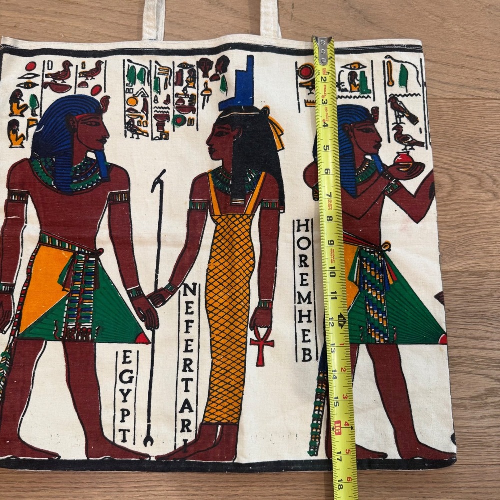 Egyptian Art Canvas Tote Bag Nefertari Horus Ramses‎ Egypt Souvenir - Picture 4 of 5